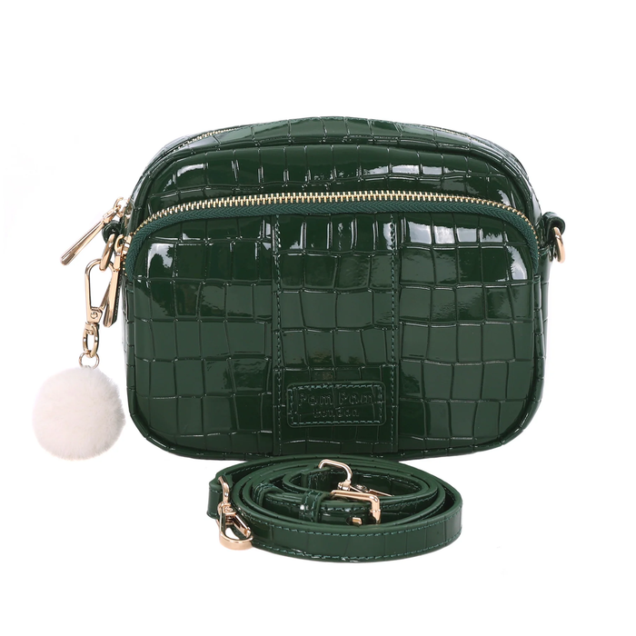 Pom Pom Original Bag Patent Croc Clover Green