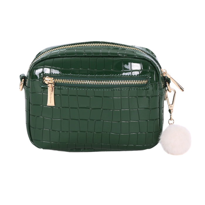Pom Pom Original Bag Patent Croc Clover Green
