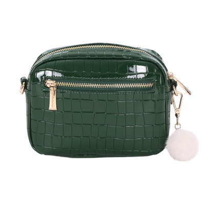 Pom Pom Original Bag Patent Croc Clover Green