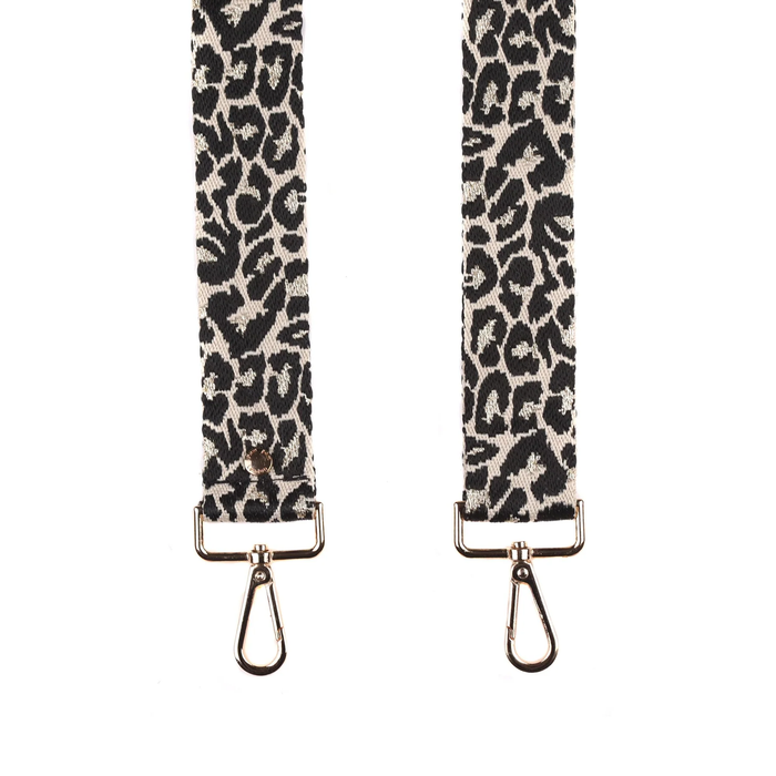 Pom Pom Strap Black & Gold Leopard