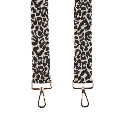 Pom Pom Strap Black & Gold Leopard