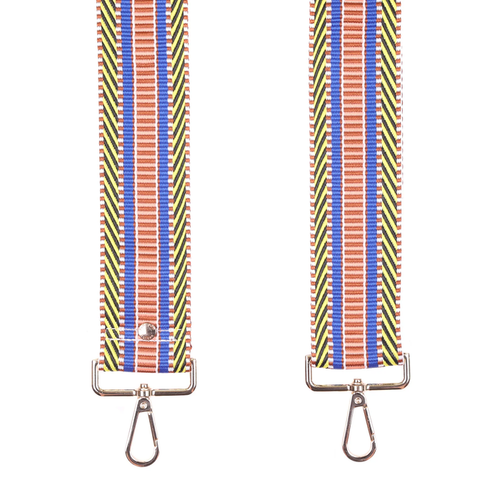 Pom Pom Strap Blue & Yellow Mix