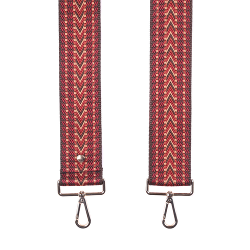 Pom Pom Strap Burgundy Tribal