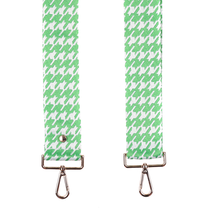 Pom Pom Strap Green Hounds Tooth