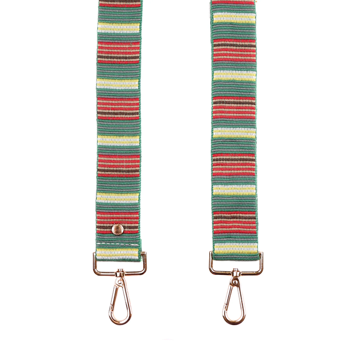 Pom Pom Strap Green Multi Stripe