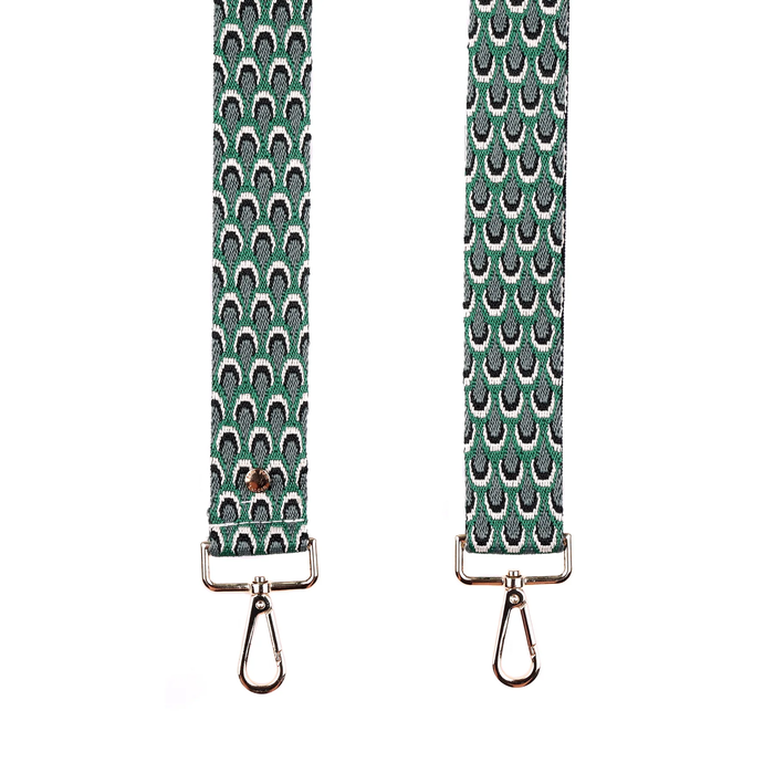 Pom Pom Strap Green Peacock
