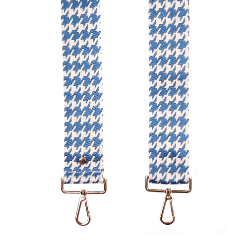 Pom Pom Strap Nordic Blue Hounds Tooth