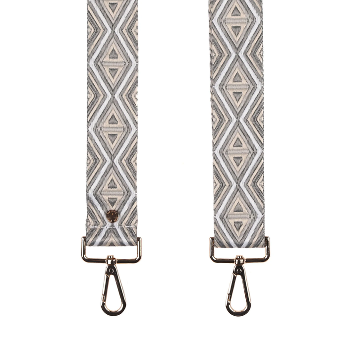 Pom Pom Strap Oatmeal & Grey Mosaic