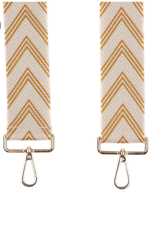 Pom Pom Strap Tan Chevron