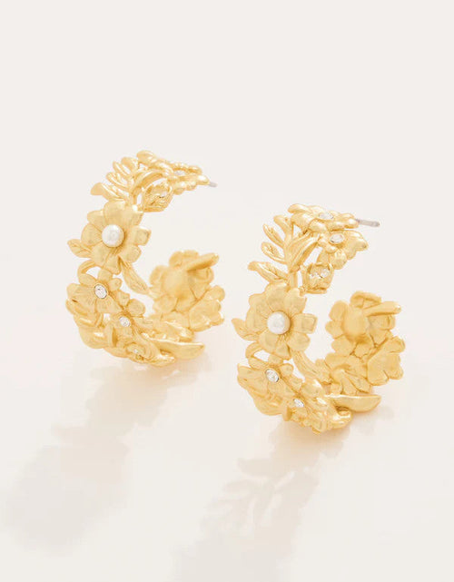 Posy Party Hoop Earrings Crystal