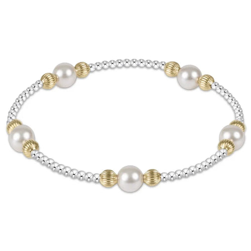 Purpose Dignity Pearl 6mm Bead Bracelet Mixed Metal