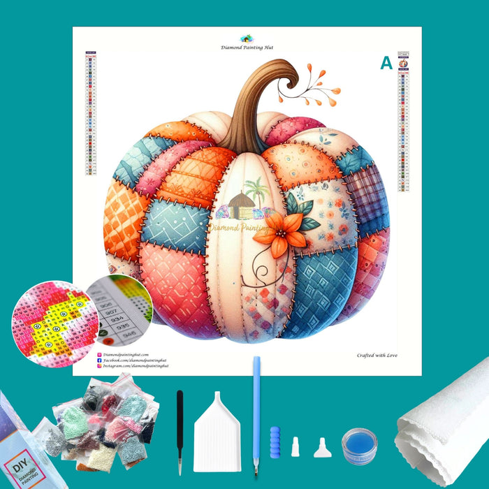 Quilted Pumpkin Diamond Painting