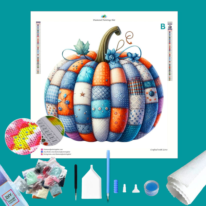 Quilted Pumpkin Diamond Painting