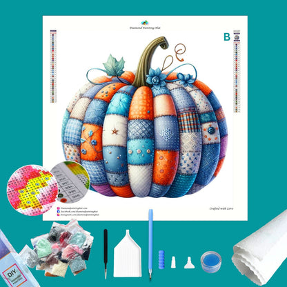 Quilted Pumpkin Diamond Painting