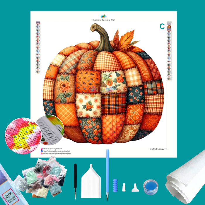 Quilted Pumpkin Diamond Painting