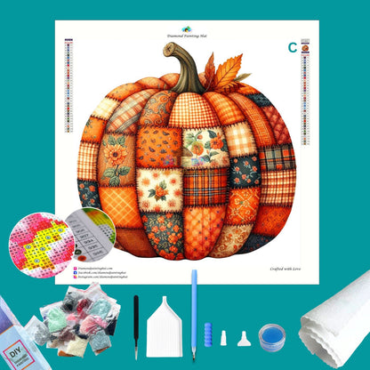 Quilted Pumpkin Diamond Painting