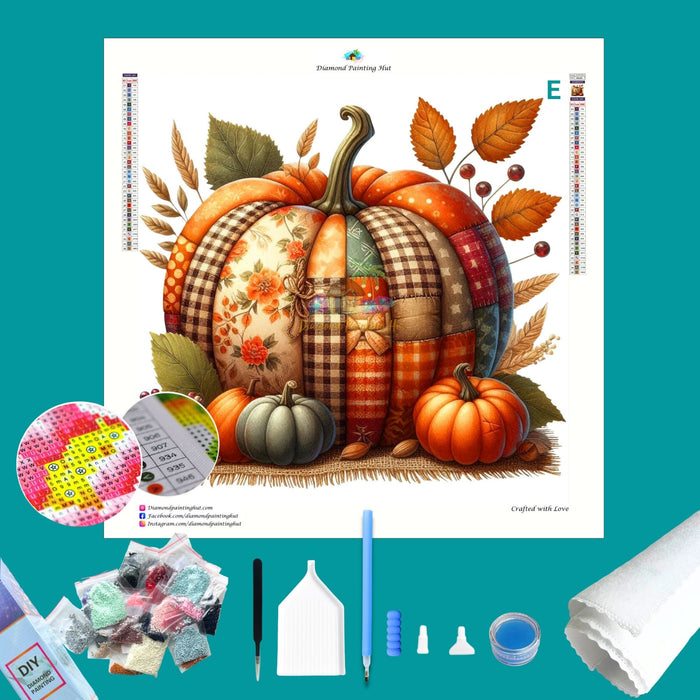 Quilted Pumpkin Diamond Painting