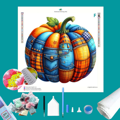 Quilted Pumpkin Diamond Painting