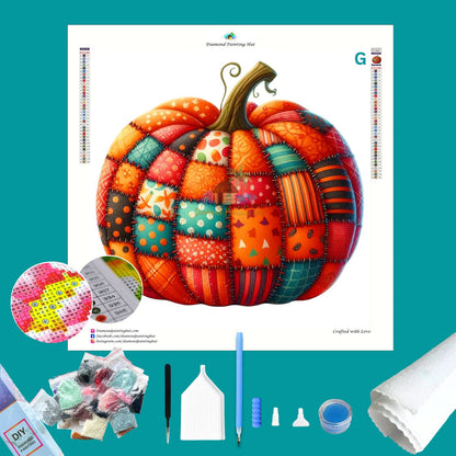 Quilted Pumpkin Diamond Painting