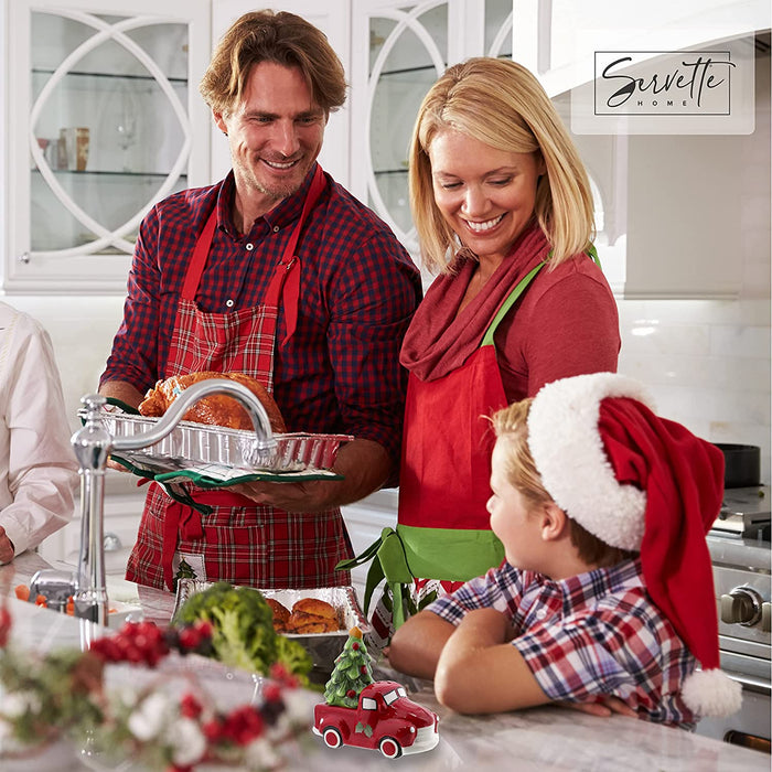 Red Truck with Christmas Tree Salt Shakers