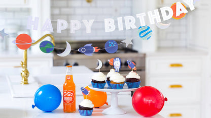 Rocket Happy Birthday Banner