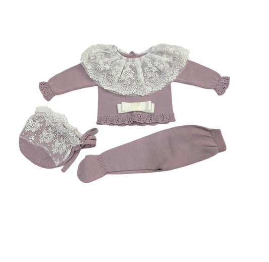 Romina 3-piece Purple knitted set