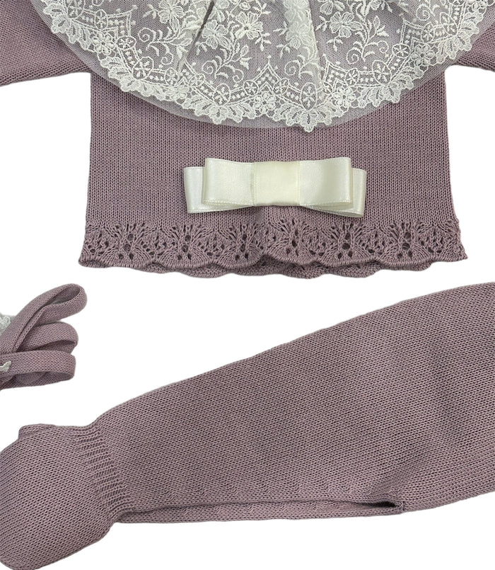 Romina 3-piece Purple knitted set