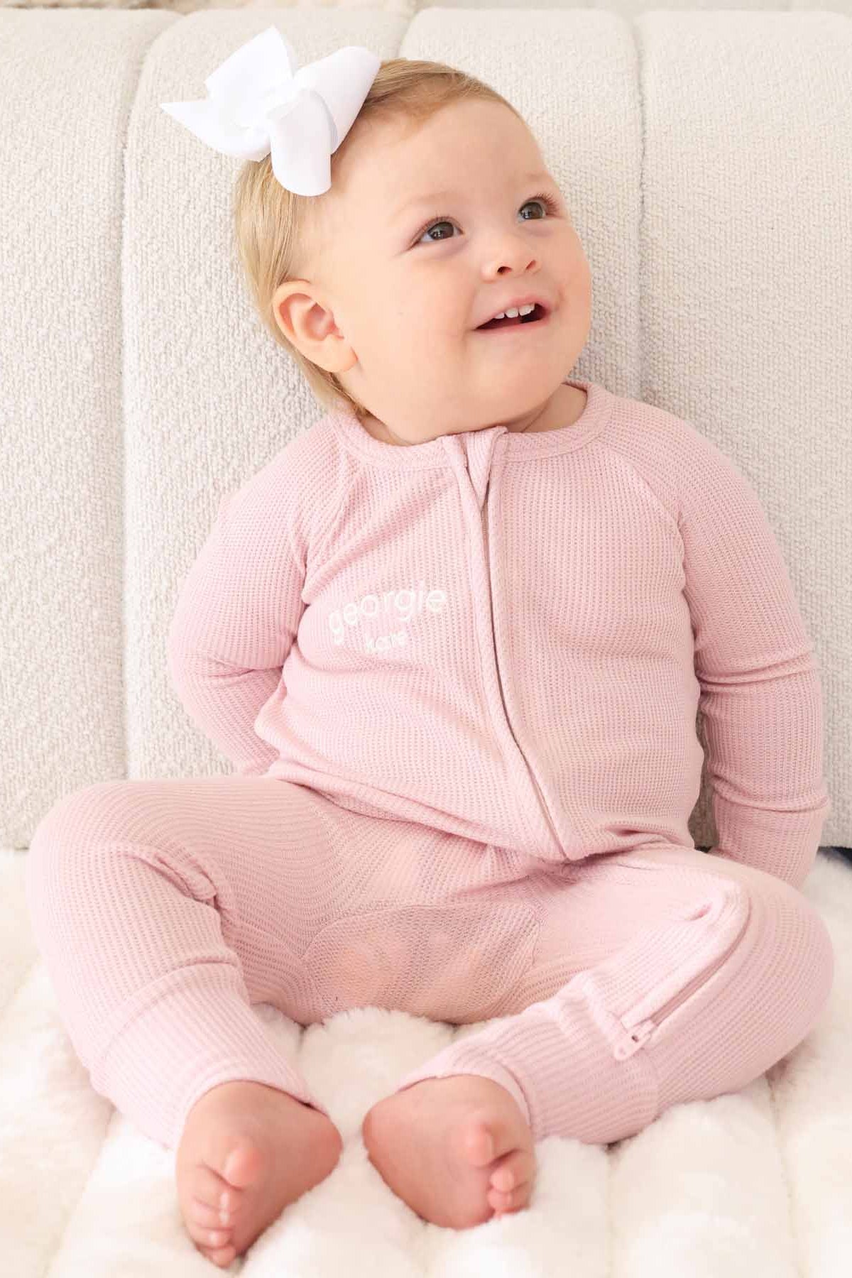 Embroidered Bamboo Waffle Convertible Zip Rompers | In Bloom