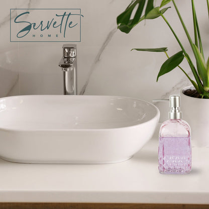 Rose Diamond Glass Soap Dispenser with Pump