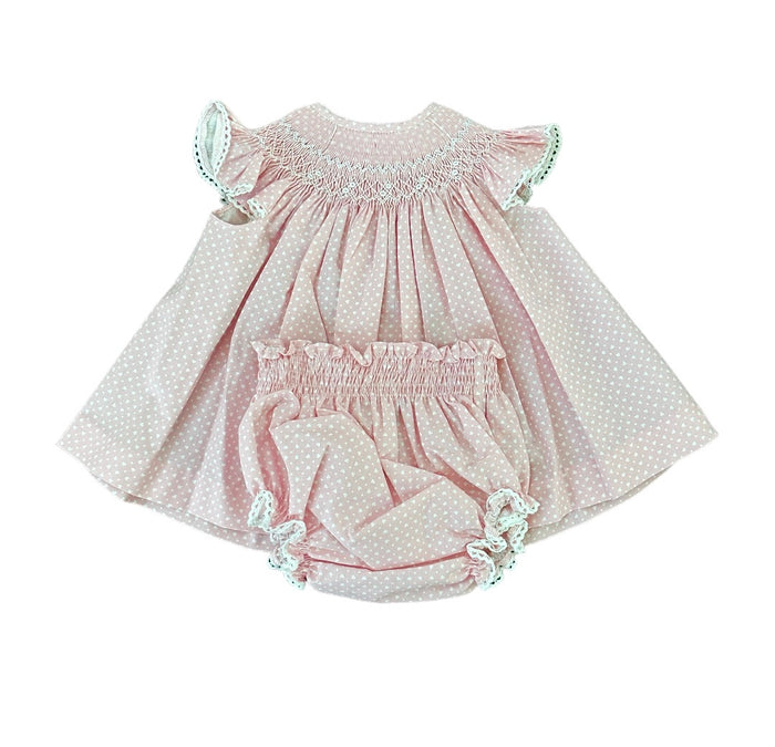 Roxie Pink Handsmocked Hearts Set