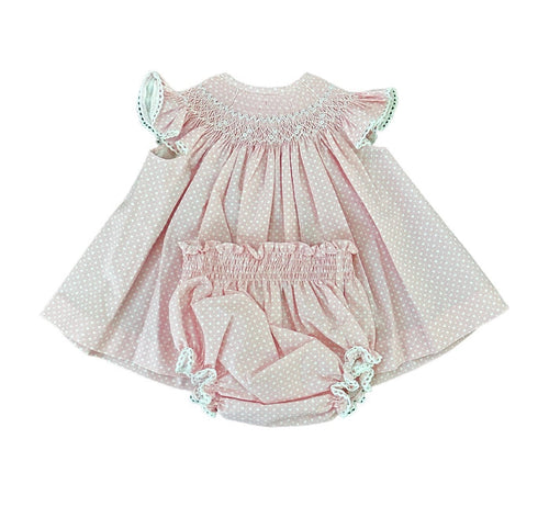 Roxie Pink Handsmocked Hearts Set