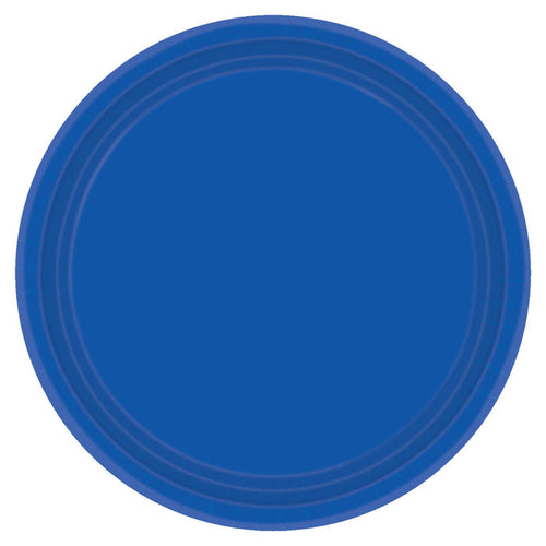 Royal Blue Solid Round Plates, 9"