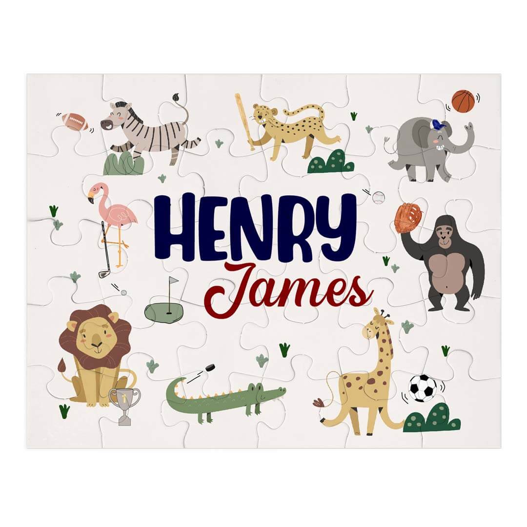 Kids Personalized 30 Piece Puzzle | Safari Games