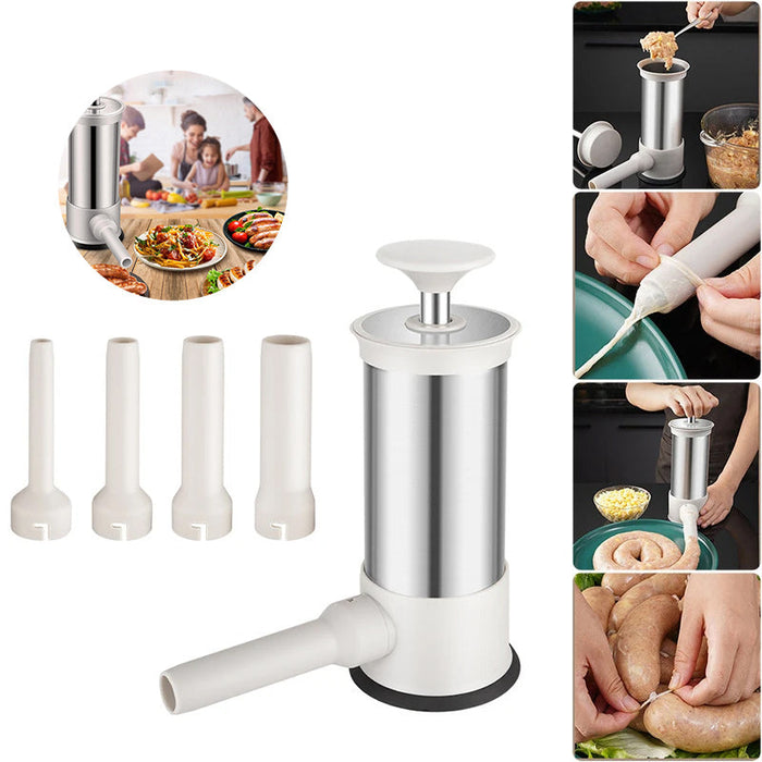 Sausage Stuffer with 4 Different Sizes Stuffing Tubes