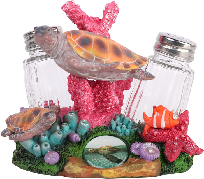 Sea Turtle Stand with Salt and Pepper Shakers