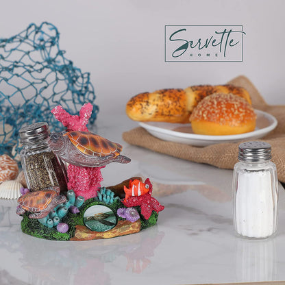 Sea Turtle Stand with Salt and Pepper Shakers