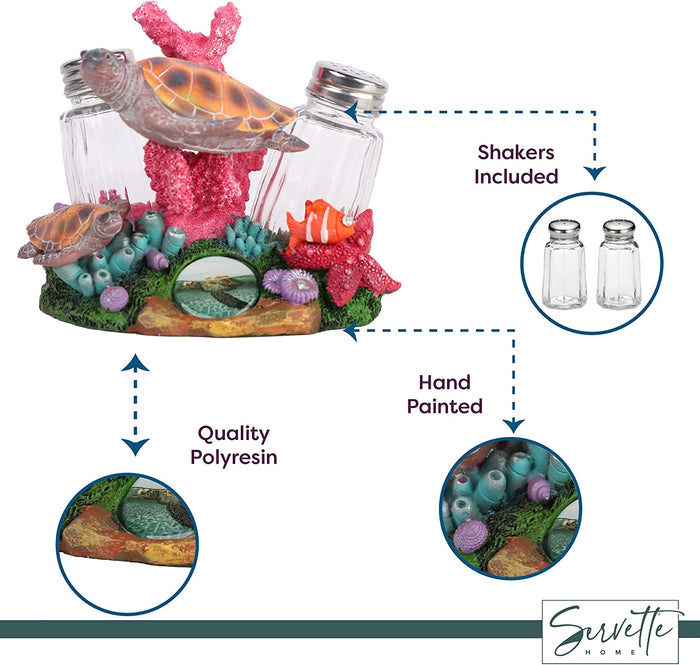 Sea Turtle Stand with Salt and Pepper Shakers
