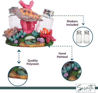 Sea Turtle Stand with Salt and Pepper Shakers