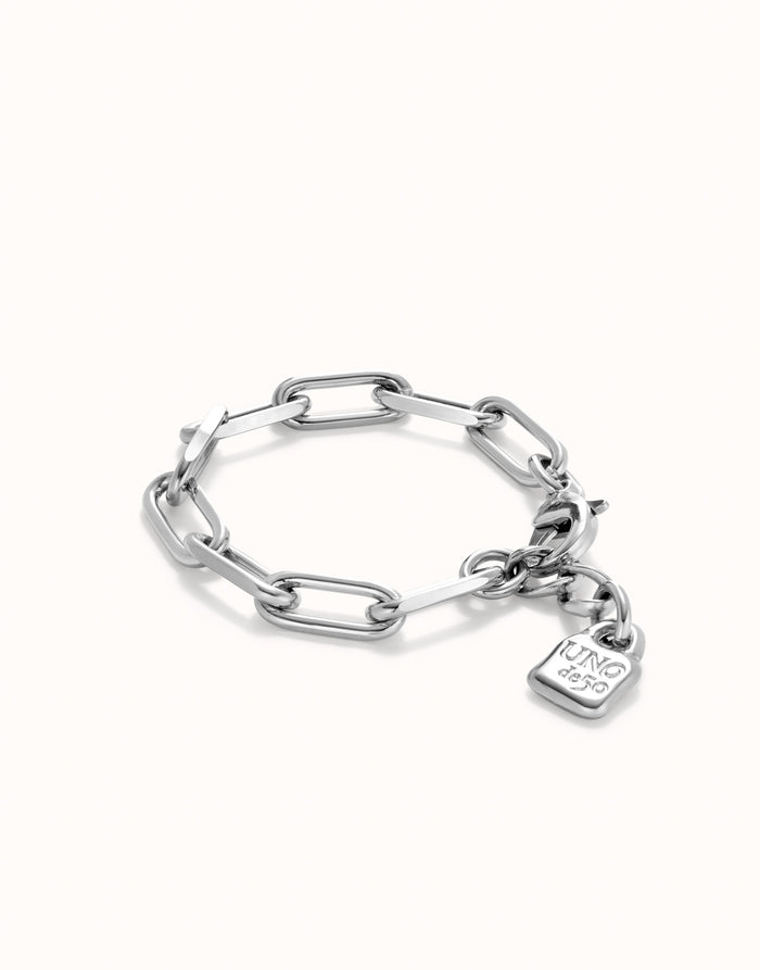 Ser Valiente Silver Paper Clip Chain  Bracelet Medium