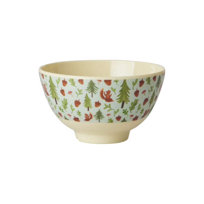 Small Bowl in Blue Happy Forest Print
