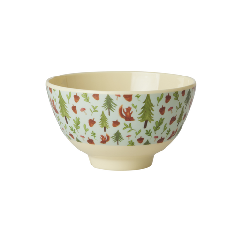 Small Bowl in Blue Happy Forest Print