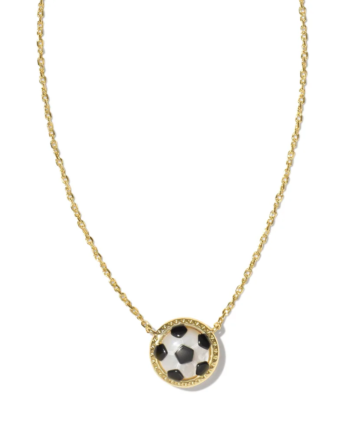 Soccer Short Pendant Necklace Gold Ivory MOP