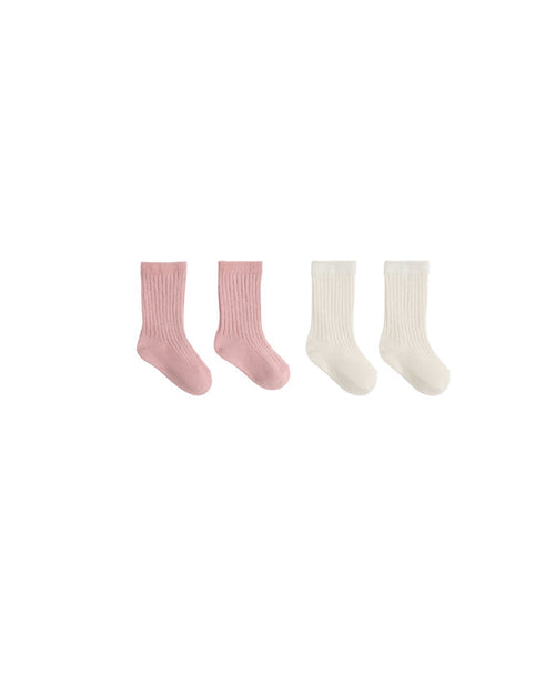Socks Set in Natural/Rose