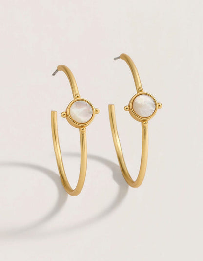 Spartina 449 Barony Mother of Pearl Gold 40mm Hoop Earrings Spartina 449 Barony Mother of Pearl Hoop Earrings | 40mm Earrings