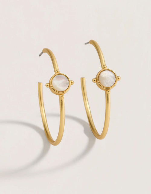 Spartina 449 Barony Mother of Pearl Gold 40mm Hoop Earrings Spartina 449 Barony Mother of Pearl Hoop Earrings | 40mm Earrings