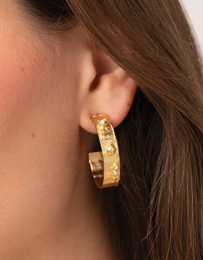 Spartina 449 Pine Forest 30mm Gold Hoop Earrings Spartina 449 Pine Forest Gold Hoop Earrings | Ladybug Hoop Earrings