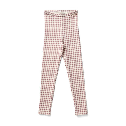 Stretch Legging in Gingham Print, Cherry