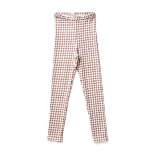 Stretch Legging in Gingham Print, Cherry