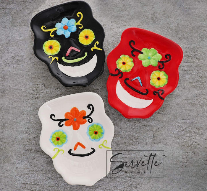Sugar Skull Plate in Black