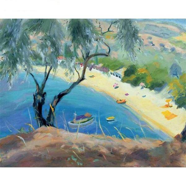 The Sea Seen From A Mountain Paint By Numbers Kit